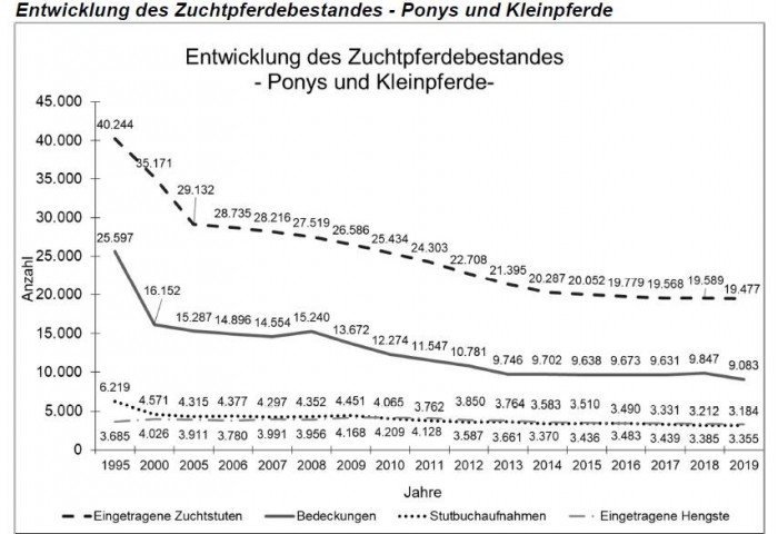 Entwicklung Zuchtbestand Ponys-und Kleinpferde